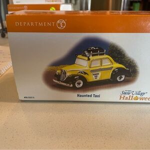 Department 56 Yellow and Black Haunted Taxi